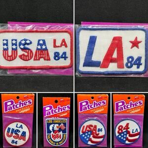 Vintage Olympic New Old Stock Patch Lot- Los Angeles CA-6 Patches USA Flag Desig